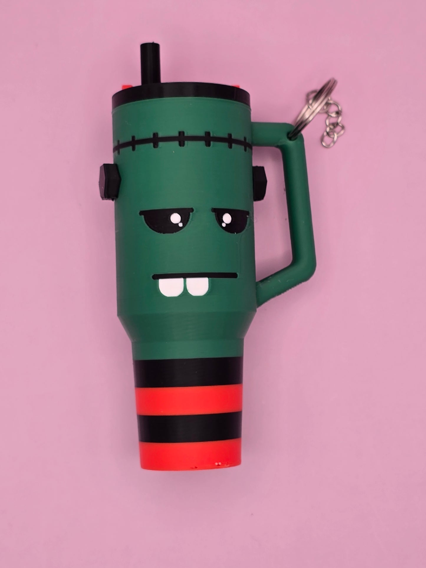 Frankenstein Cup Keychain - Unique Design with Decorative Elements - Ideal for Everyday Use