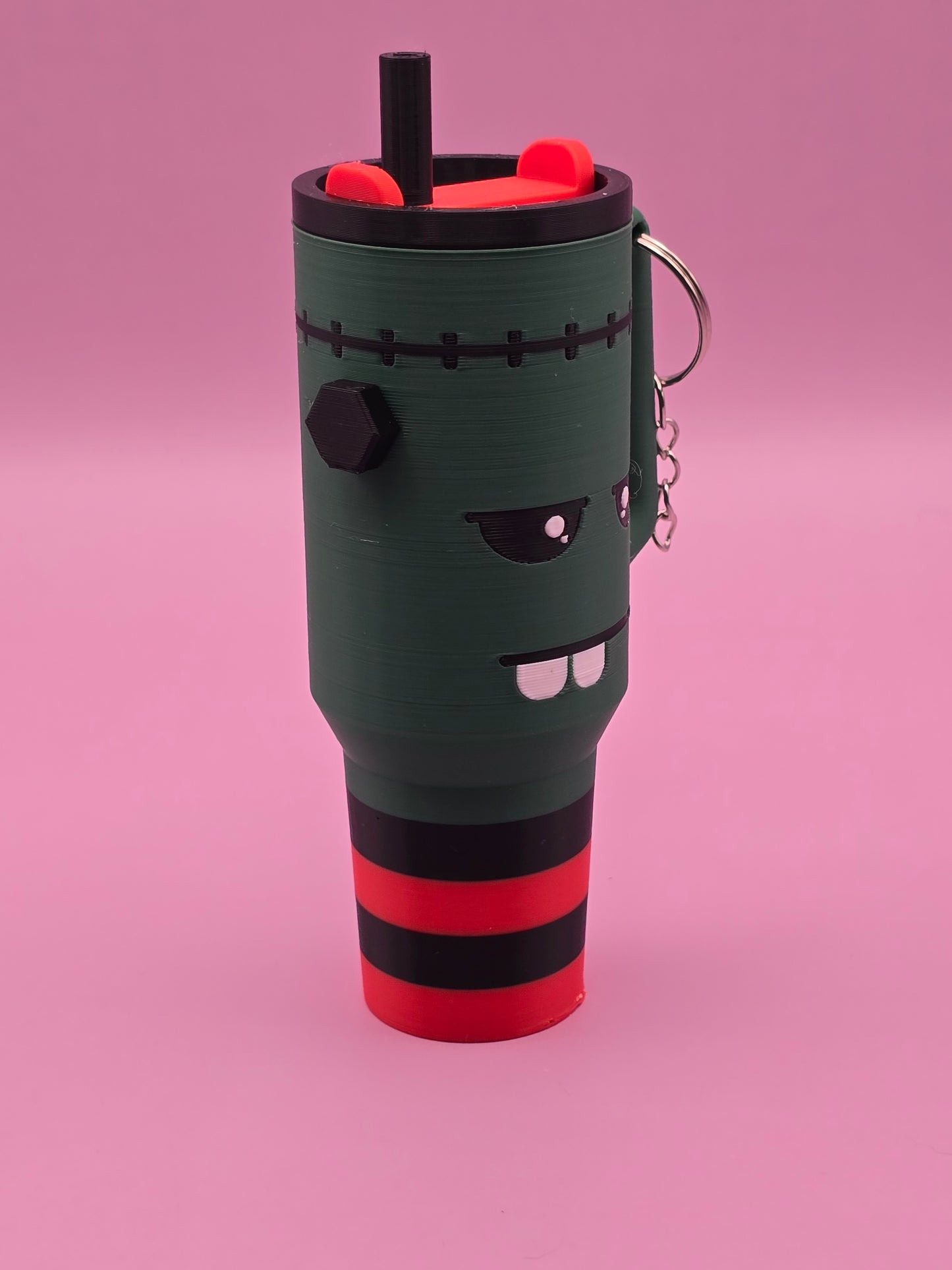 Frankenstein Cup Keychain - Unique Design with Decorative Elements - Ideal for Everyday Use
