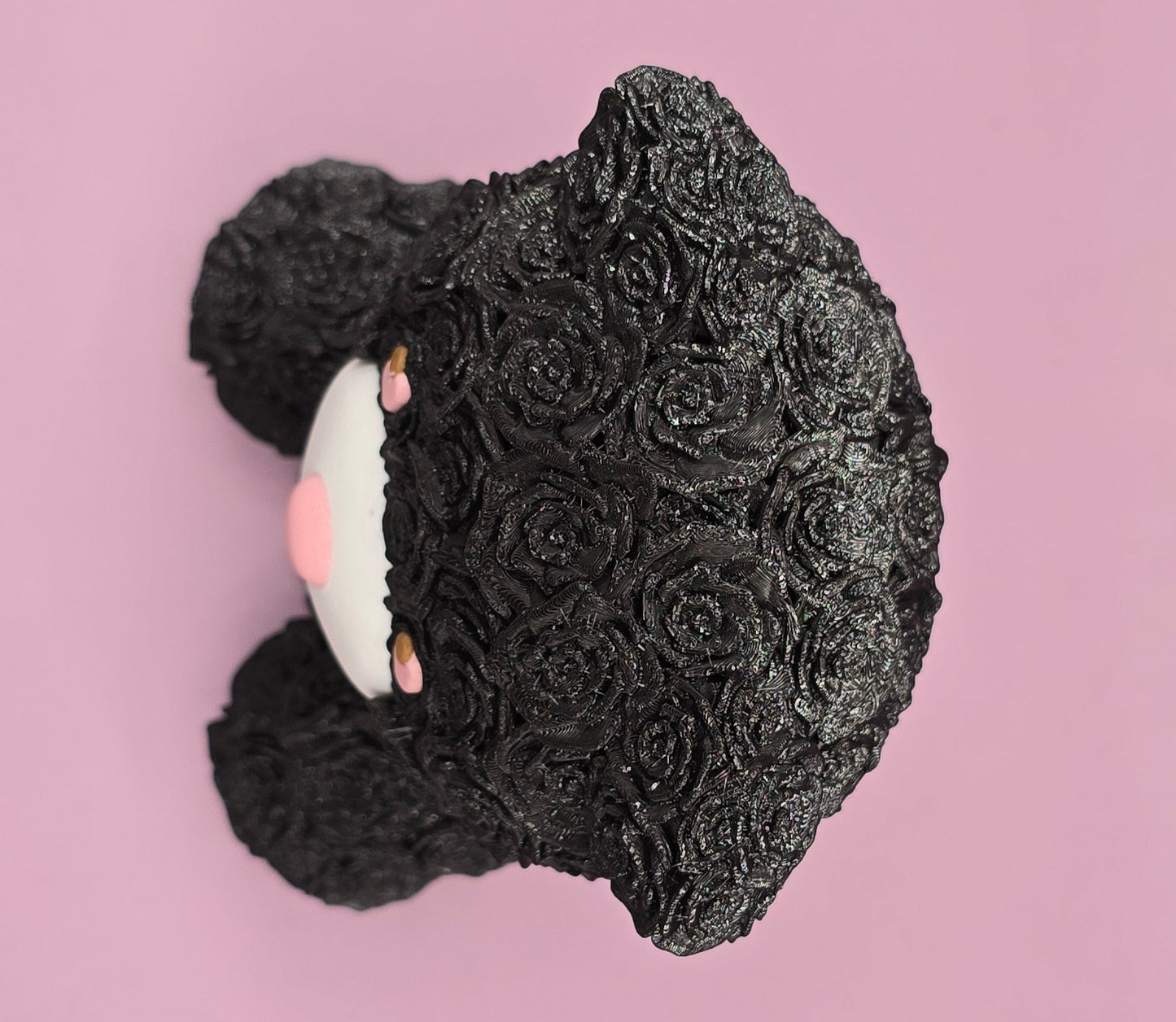 Rose Bear Plastic Figurine with Cute Features and Colorful Design -3D Printed