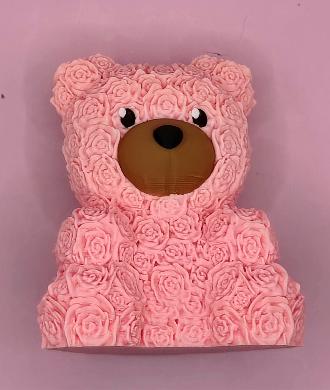 Rose Bear 3 Inches Tall Figurine - Collectible with Simple Design and Natural Features Decor Ornaments