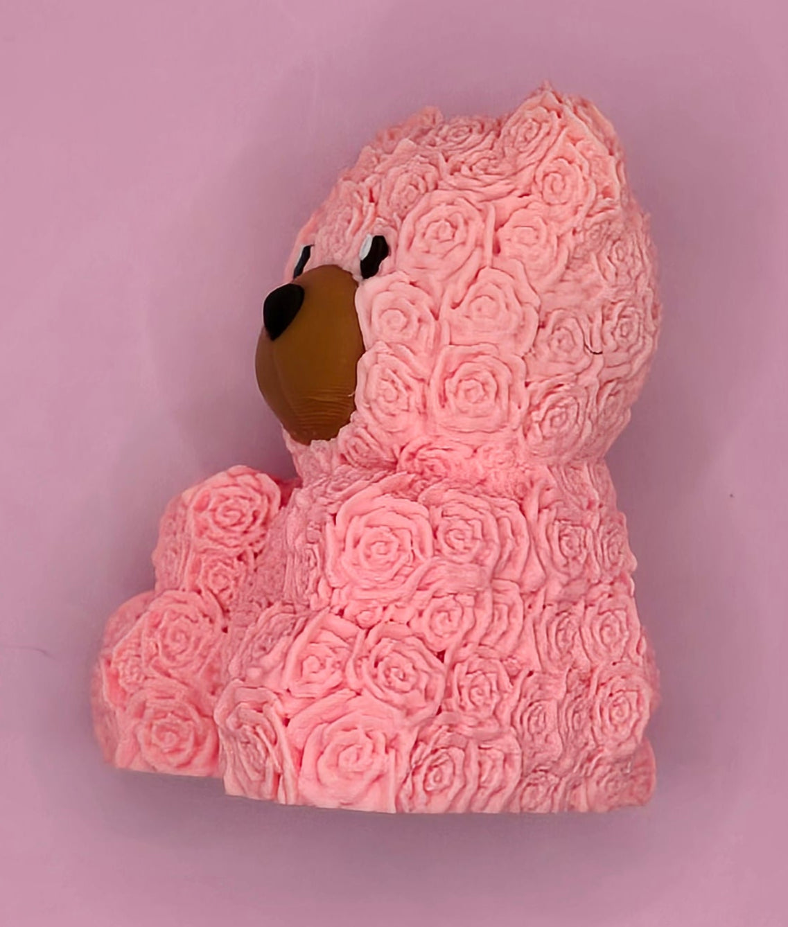 Rose Bear 3 Inches Tall Figurine - Collectible with Simple Design and Natural Features Decor Ornaments