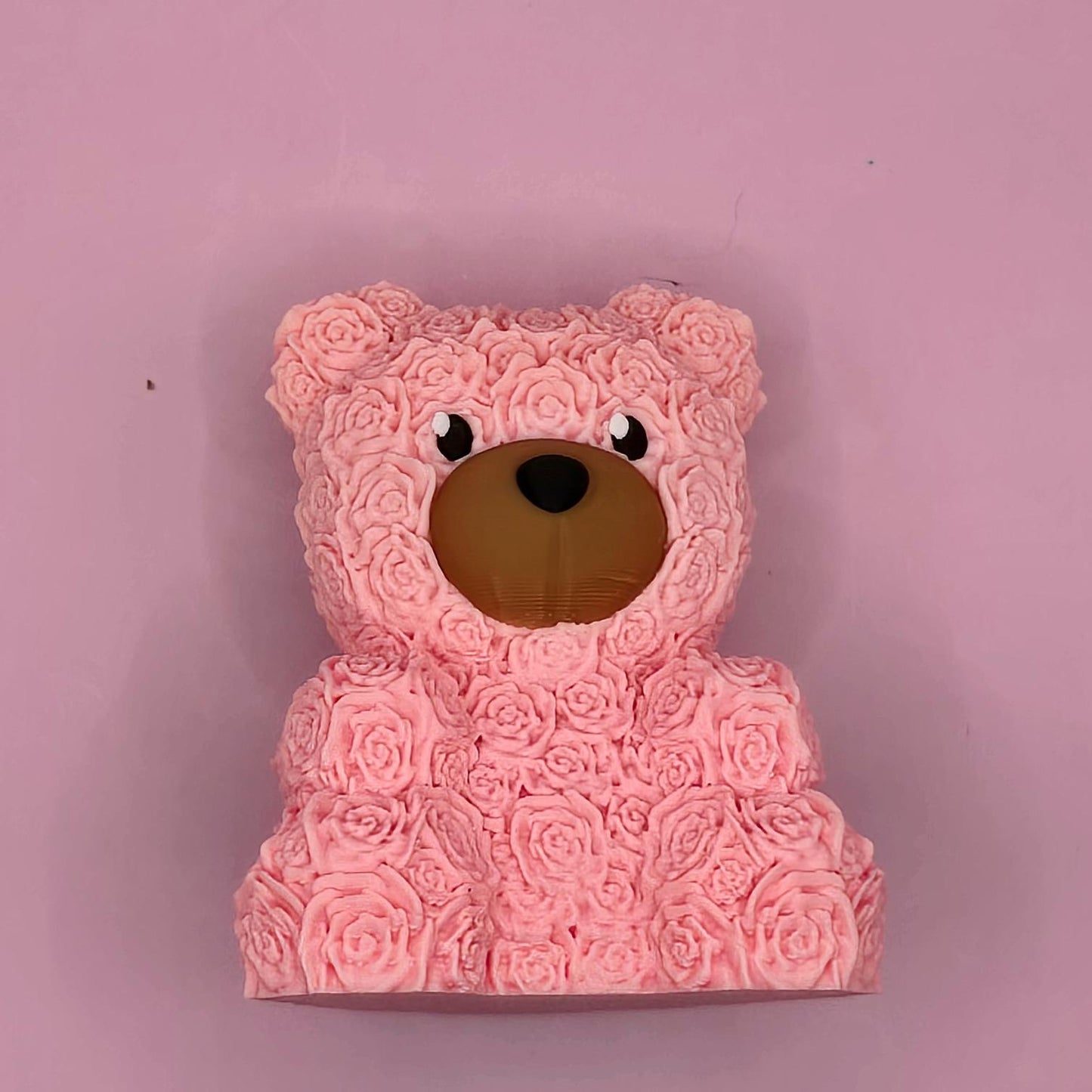 Rose Bear 3 Inches Tall Figurine - Collectible with Simple Design and Natural Features Decor Ornaments