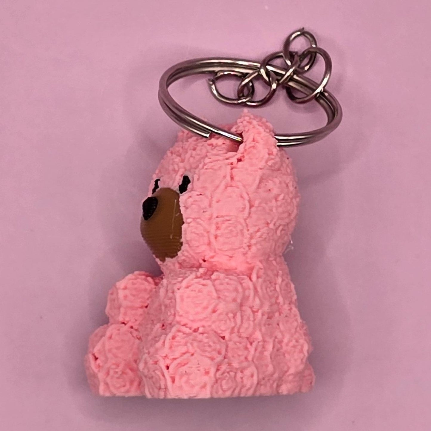 Rose Bear Keychain Figurine 1.5 Inches Tall - Ideal for Keychains and Accessories keychains
