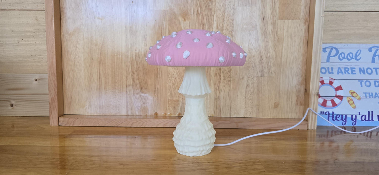 Mushroom Desk Lamp with LED puck light