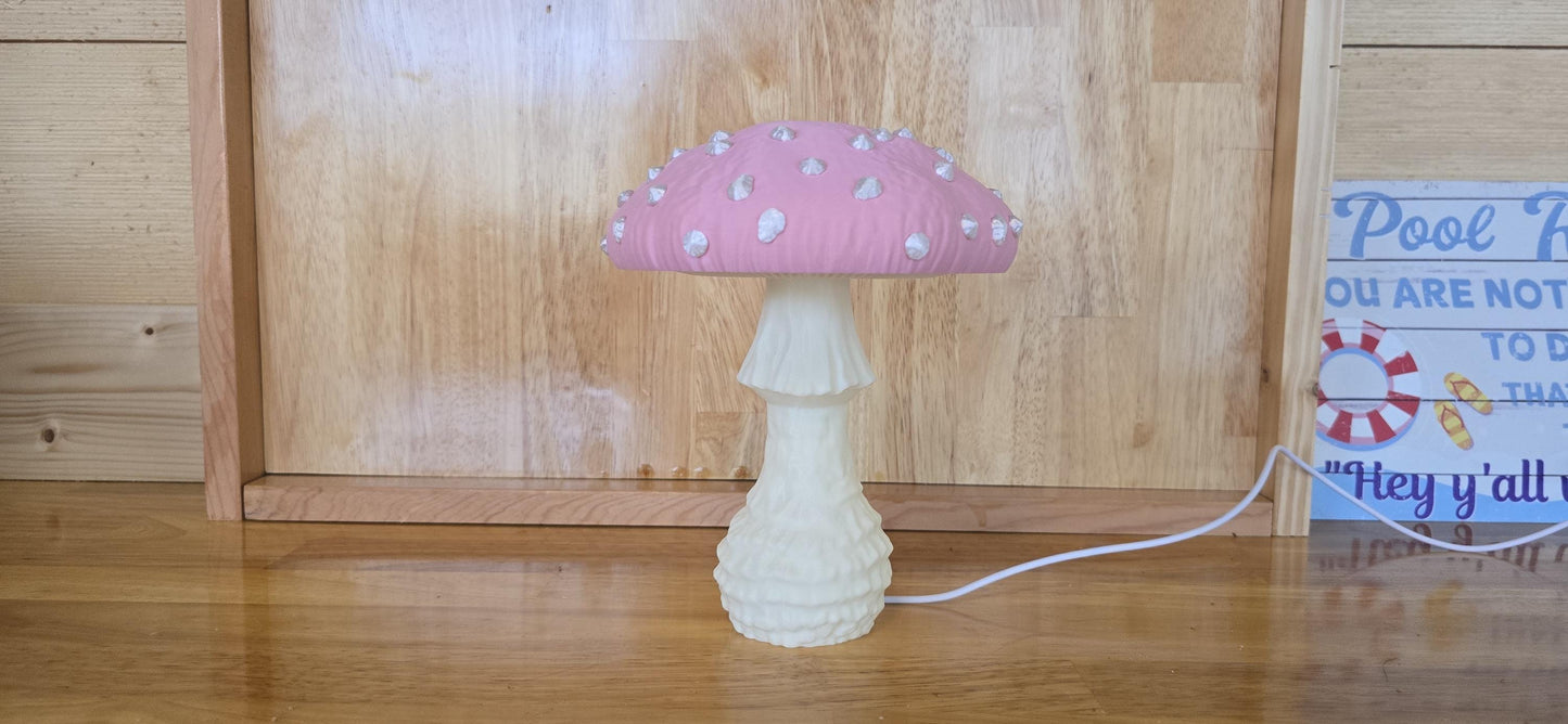 Mushroom Desk Lamp with LED puck light