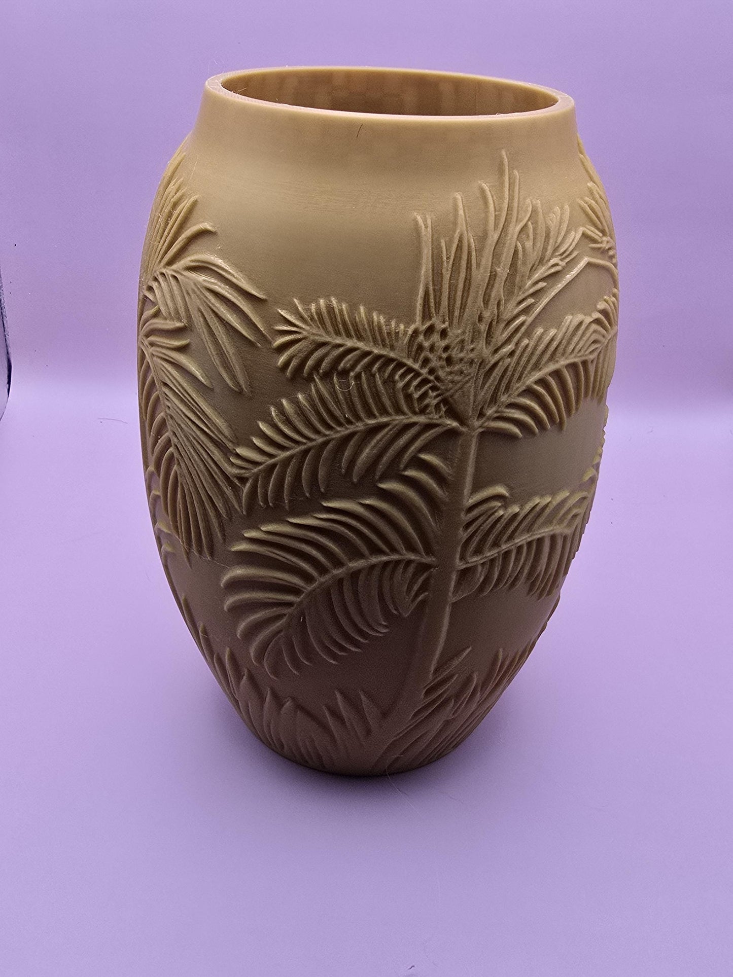 Palm Leaf Vase ā 3D Printed Eco Friendly Tropical Decor, Sustainable Modern Home Accent, Boho Plant-Inspired Vase