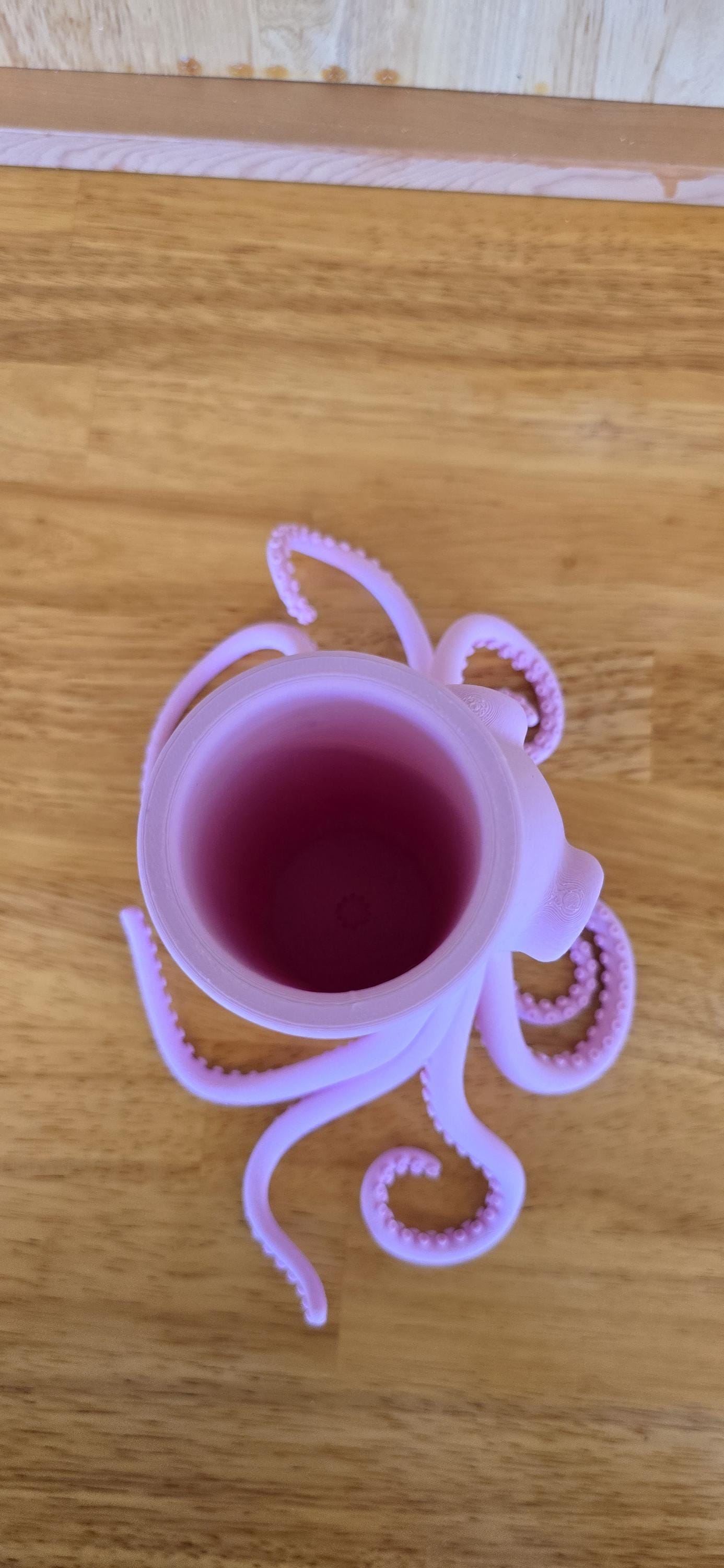 3D Printed Octopus Vase | Pink Tentacle Planter | Nautical Ocean Home Decor | Cephalopod Sculpture | Unique Sea Creature Gift