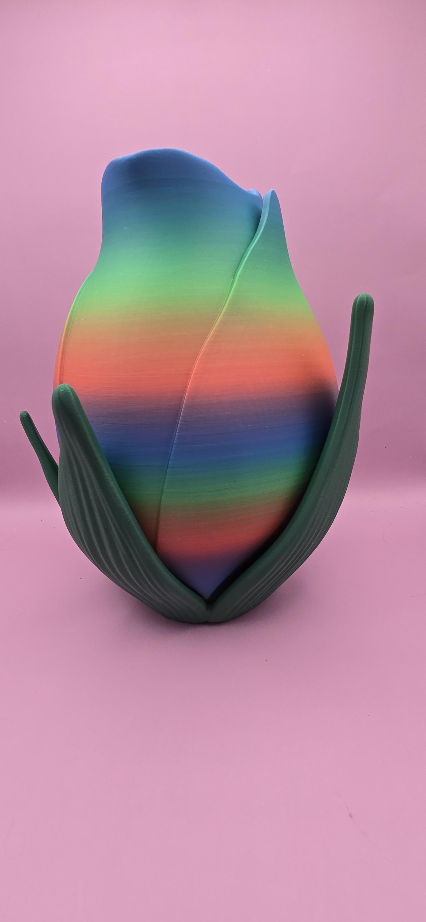 Eco-Friendly 3D Printed Rose Bud Vase โ Unique Floral-Inspired Home Decor, Romantic Gift
