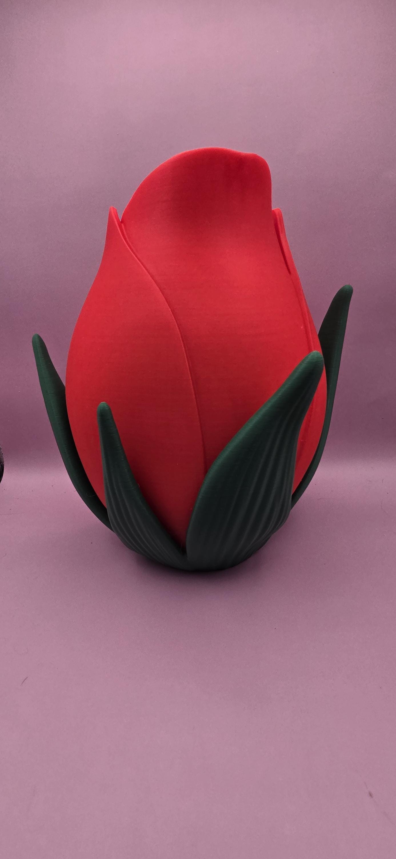 Eco-Friendly 3D Printed Rose Bud Vase โ Unique Floral-Inspired Home Decor, Romantic Gift