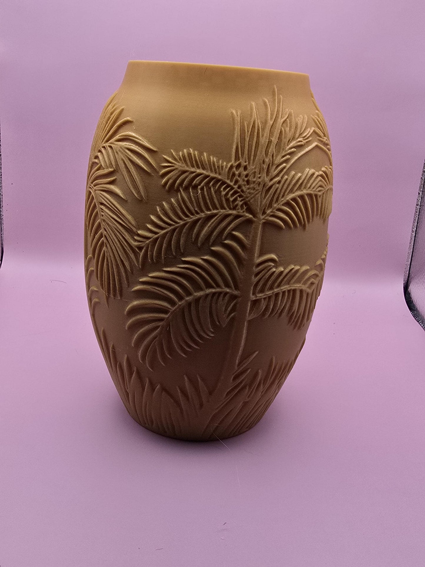 Palm Leaf Vase ā 3D Printed Eco Friendly Tropical Decor, Sustainable Modern Home Accent, Boho Plant-Inspired Vase