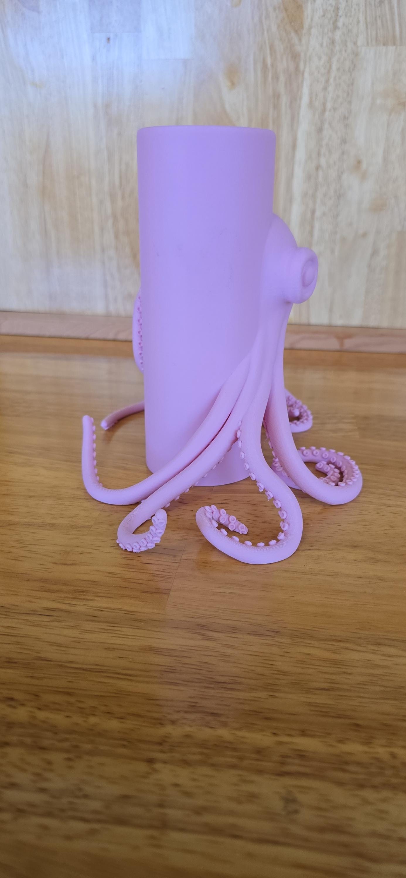 3D Printed Octopus Vase | Pink Tentacle Planter | Nautical Ocean Home Decor | Cephalopod Sculpture | Unique Sea Creature Gift