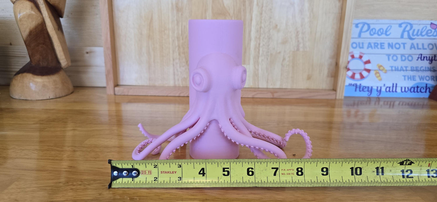 3D Printed Octopus Vase | Pink Tentacle Planter | Nautical Ocean Home Decor | Cephalopod Sculpture | Unique Sea Creature Gift
