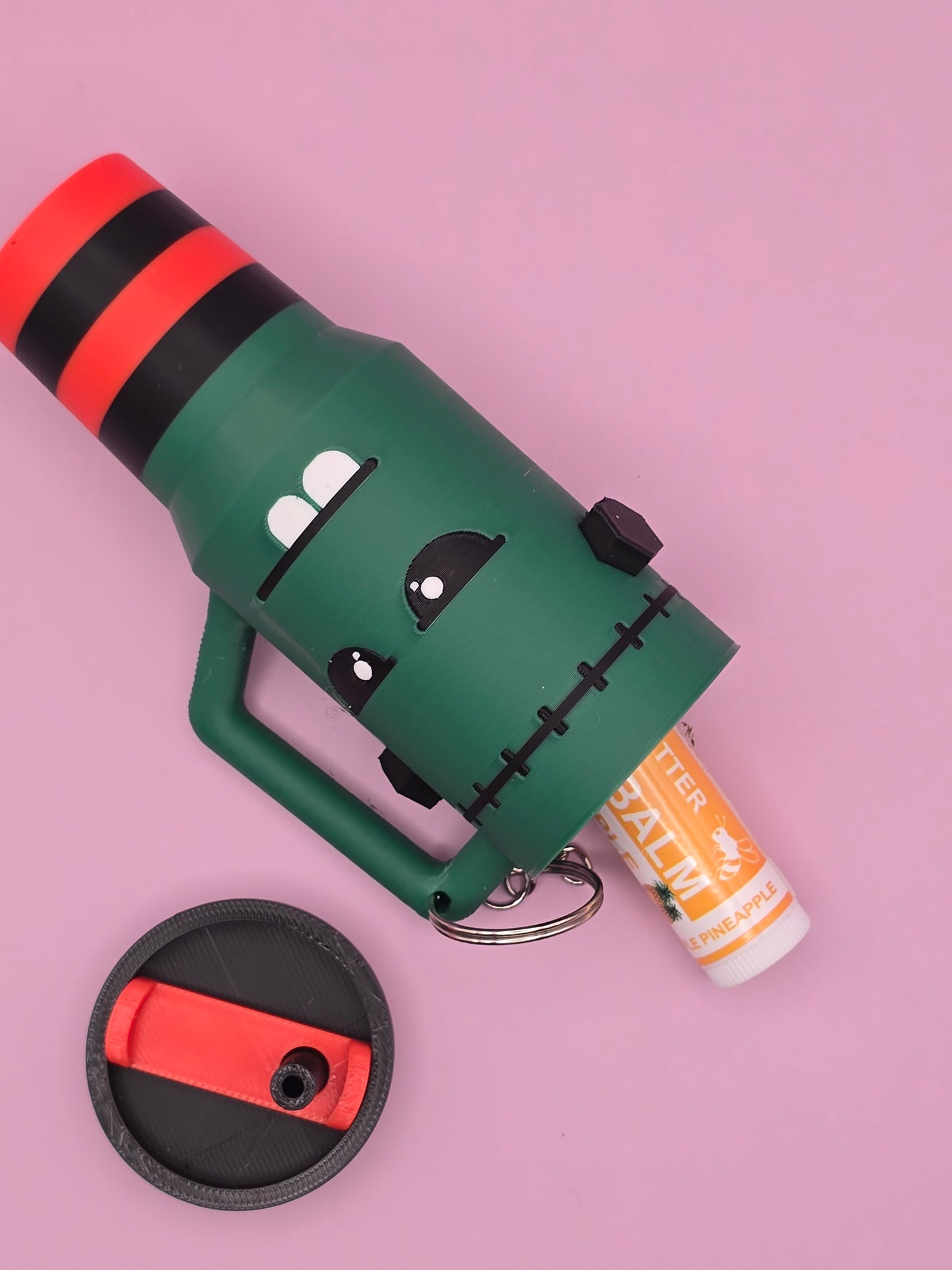 Frankenstein Cup Keychain - Unique Design with Decorative Elements - Ideal for Everyday Use
