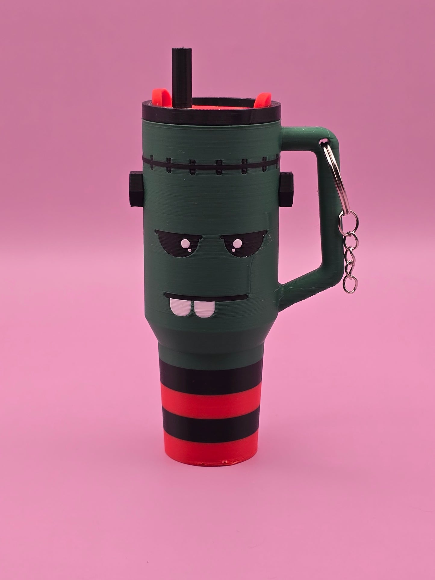Frankenstein Cup Keychain - Unique Design with Decorative Elements - Ideal for Everyday Use
