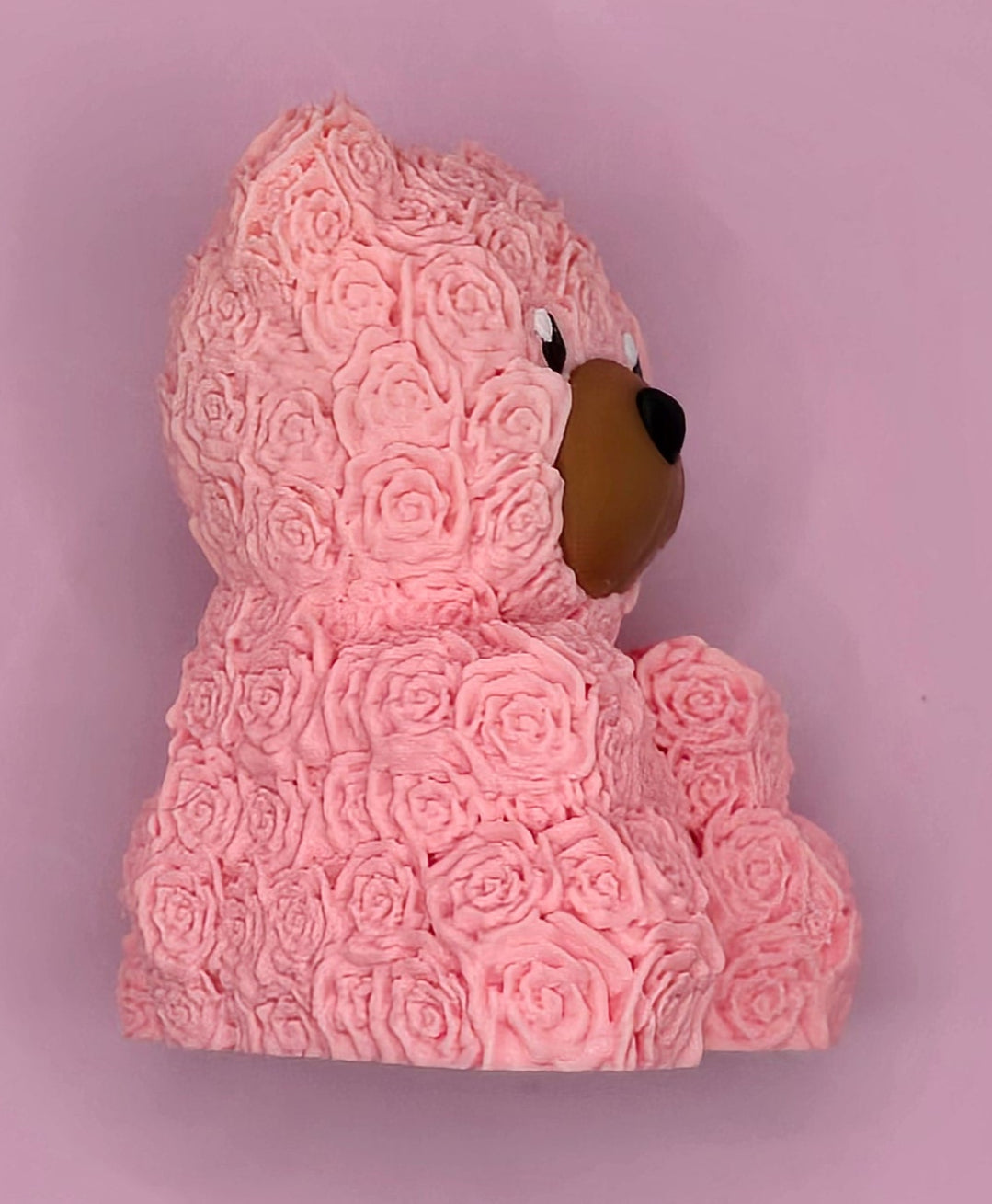 Rose Bear 3 Inches Tall Figurine - Collectible with Simple Design and Natural Features Decor Ornaments