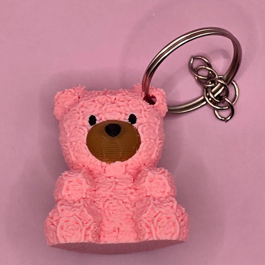 Rose Bear Keychain Figurine 1.5 Inches Tall - Ideal for Keychains and Accessories keychains