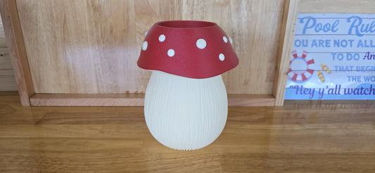 Whimsical Mushroom Vase – Red Toadstool Vase, Fairy Garden Decor, Cottagecore Home Accent, Toadstool Vase