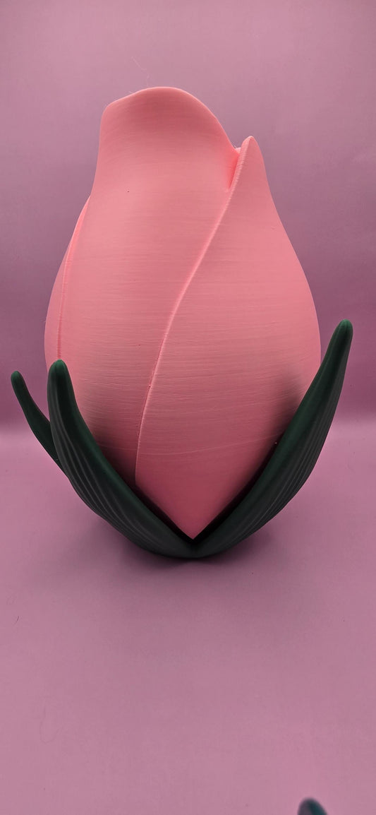 Eco-Friendly 3D Printed Rose Bud Vase – Unique Floral-Inspired Home Decor, Romantic Gift